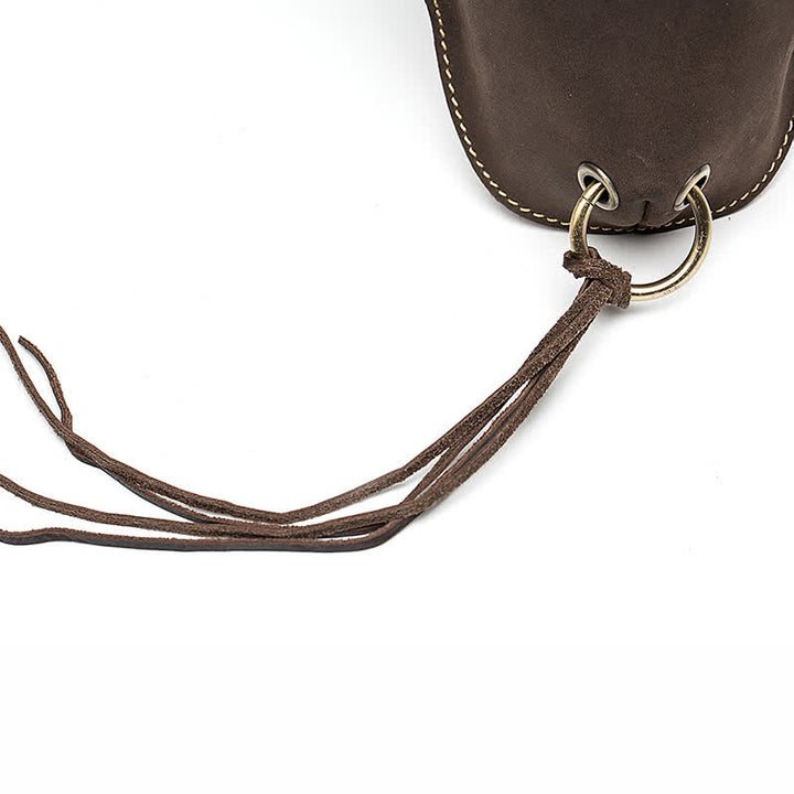 Sac ceinture en cuir véritable Crazy Horse avec tête de vache