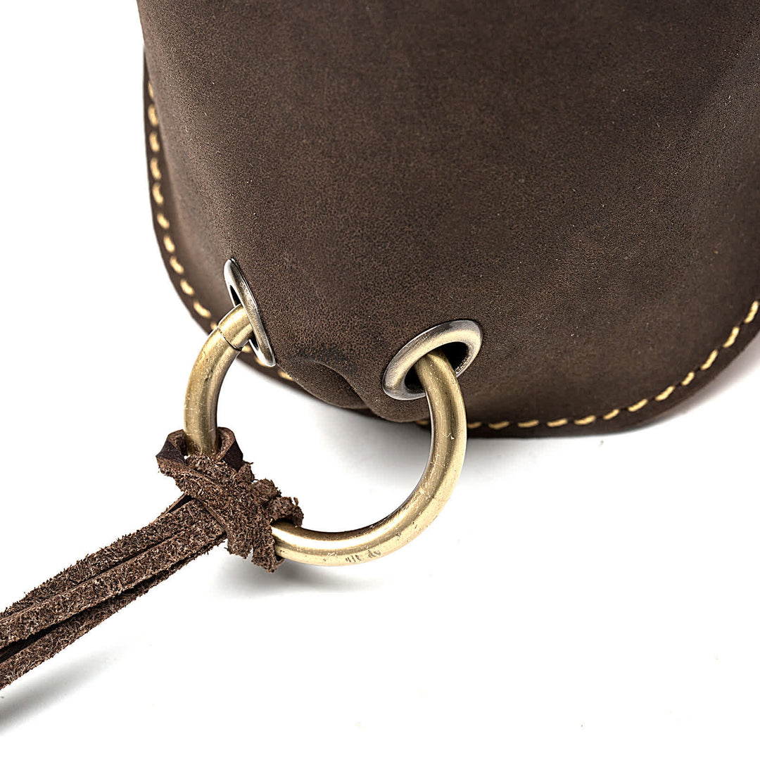 Sac ceinture en cuir véritable Crazy Horse avec tête de vache