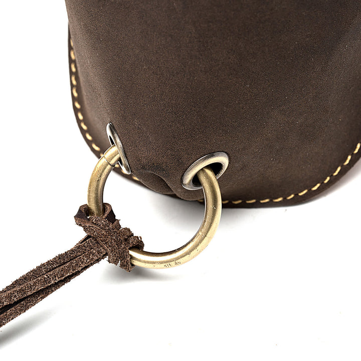 Sac ceinture en cuir véritable Crazy Horse avec tête de vache