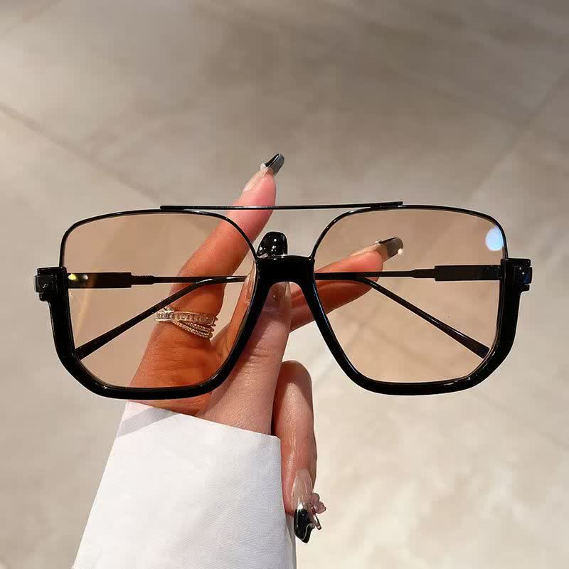 Lunettes de soleil à monture carrée surdimensionnée