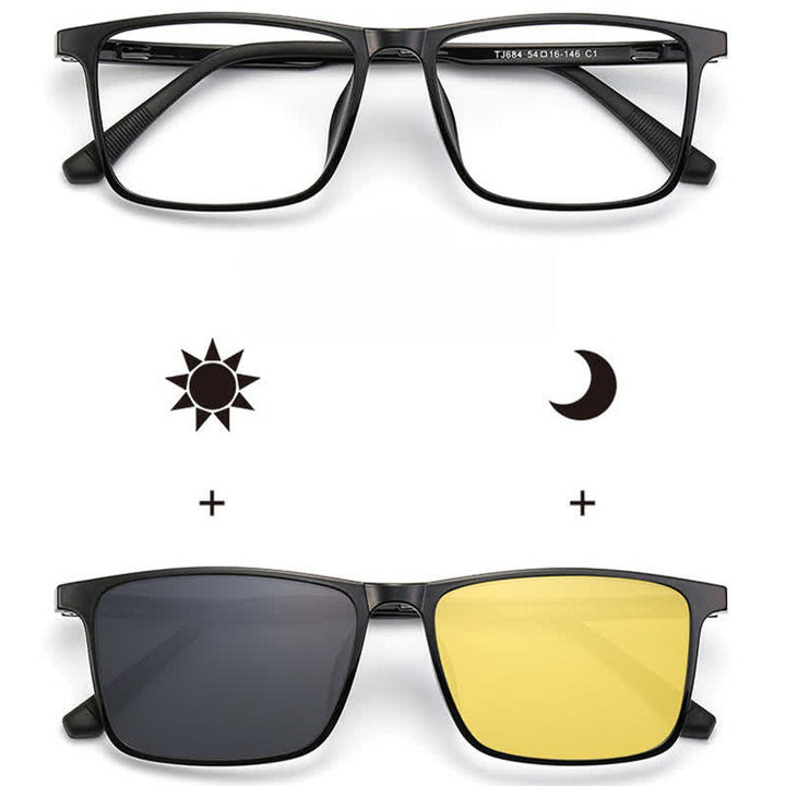 Lot de 3 montures de lunettes de soleil magnétiques à clipser