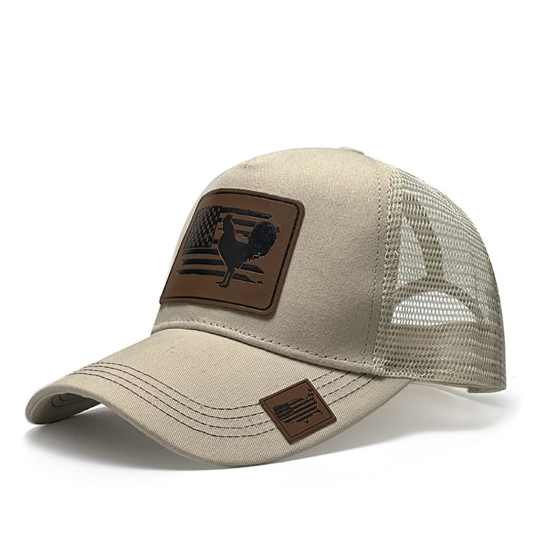 Casquette de camionneur ajustable pour homme avec motif coq et drapeau de la ferme