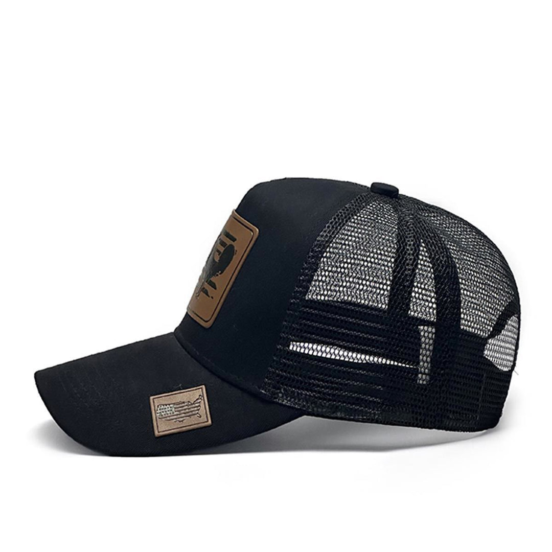 Casquette de camionneur ajustable pour homme avec motif coq et drapeau de la ferme