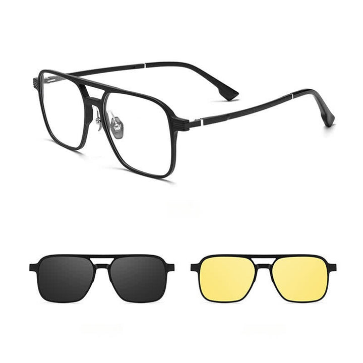 Lot de 3 montures de lunettes de soleil magnétiques créatives à clipser