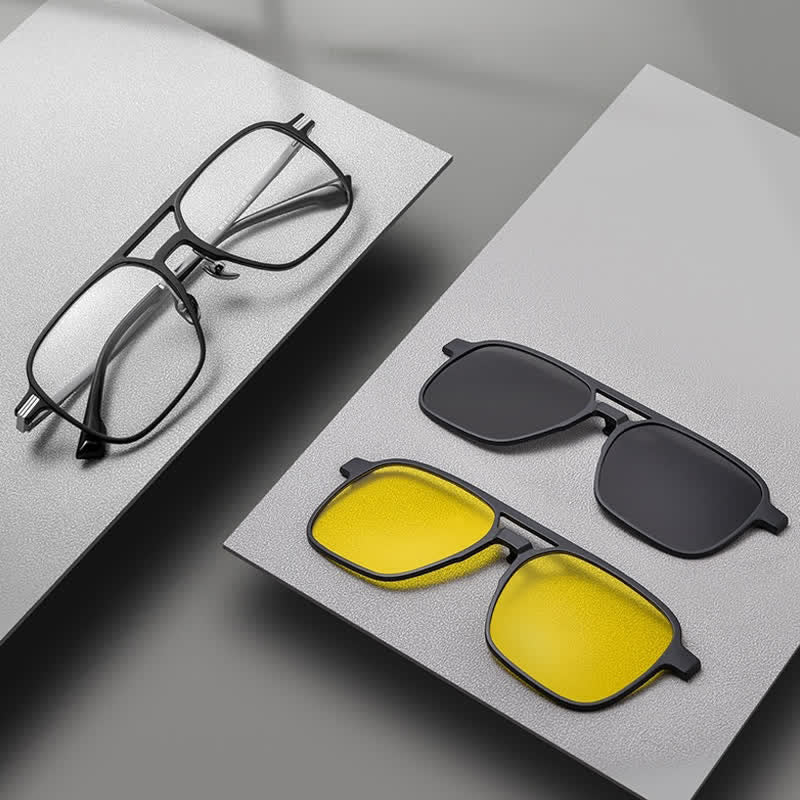 Lot de 3 montures de lunettes de soleil magnétiques créatives à clipser