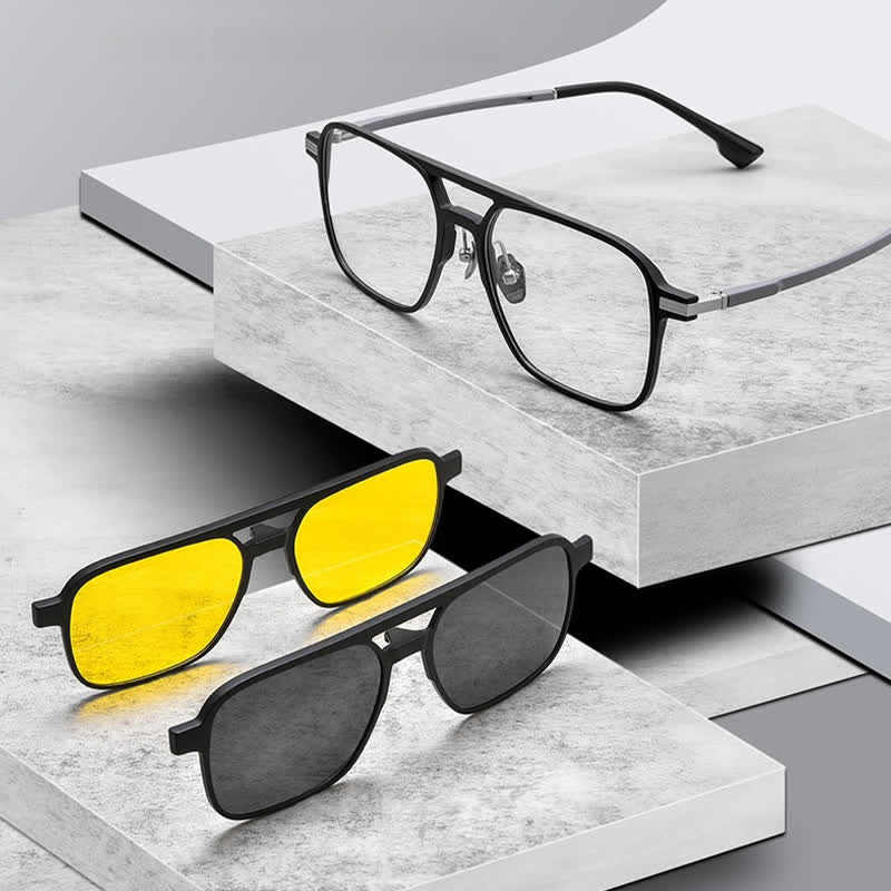 Lot de 3 montures de lunettes de soleil magnétiques créatives à clipser