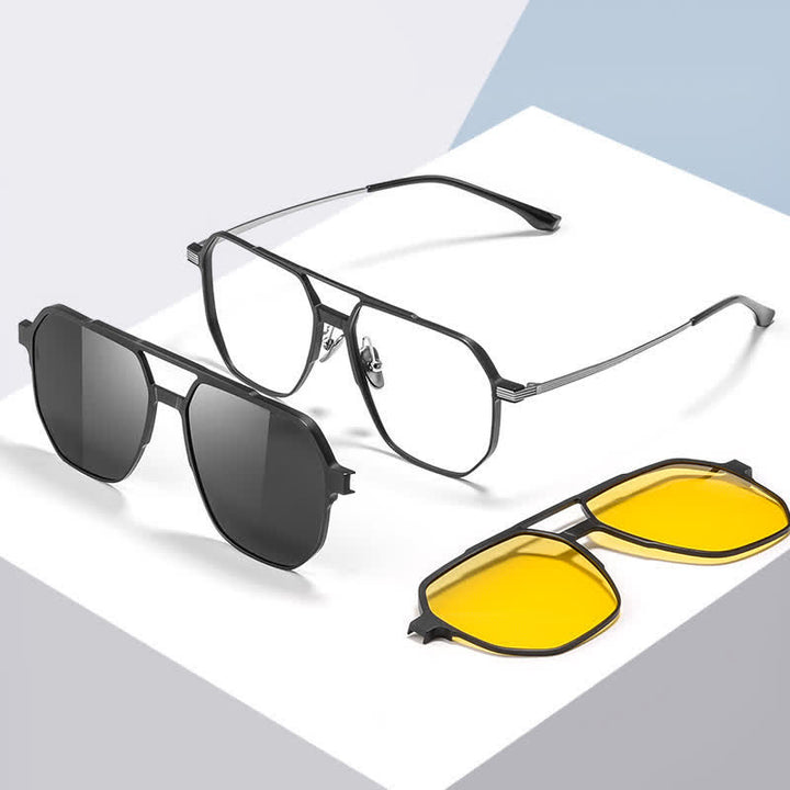 Lot de 3 montures de lunettes de soleil magnétiques créatives à clipser