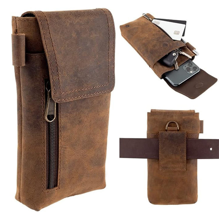 Sac banane magnétique multifonction en cuir pour téléphone