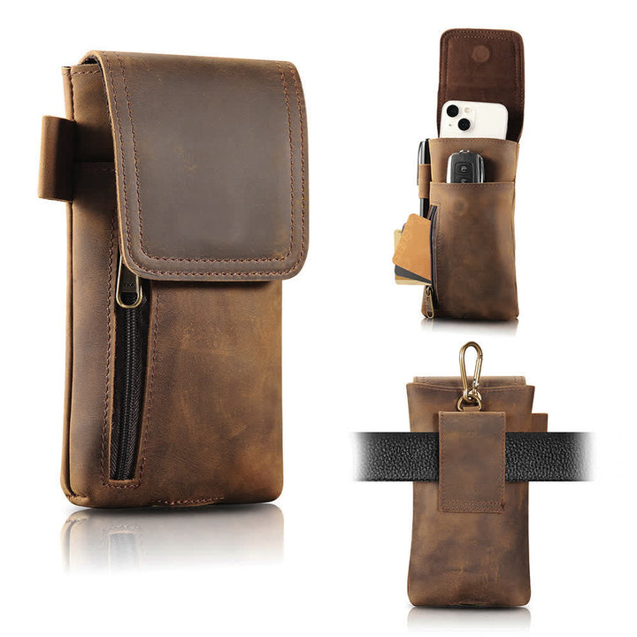 Sac banane magnétique multifonction en cuir pour téléphone