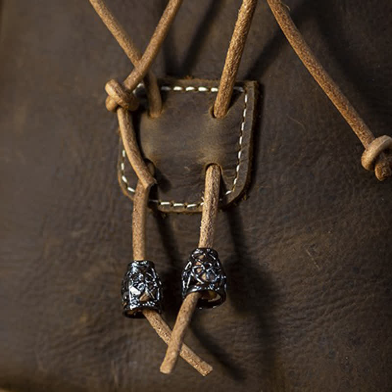 Petit portefeuille de style indien avec cordon de serrage et sac ceinture en cuir Crazy Horse