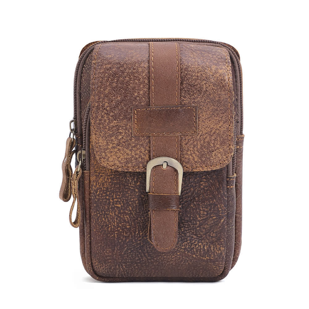 Sac banane de voyage rétro élégant en cuir avec fermeture éclair