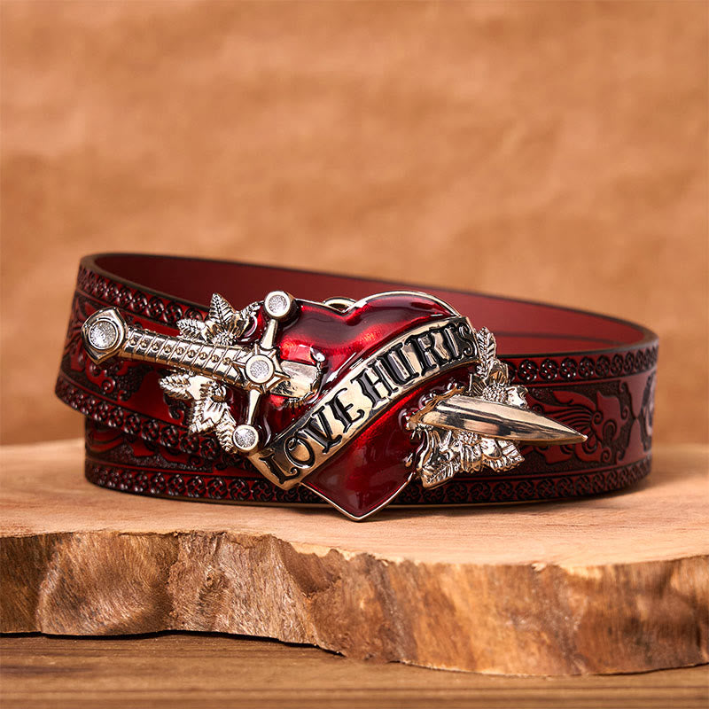Une épée dans le cœur DIY Ceinture en cuir à boucle western