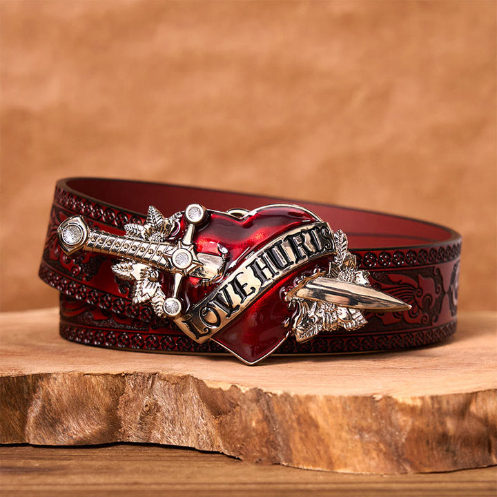 Une épée dans le cœur DIY Ceinture en cuir à boucle western
