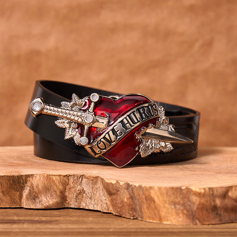 Une épée dans le cœur DIY Ceinture en cuir à boucle western