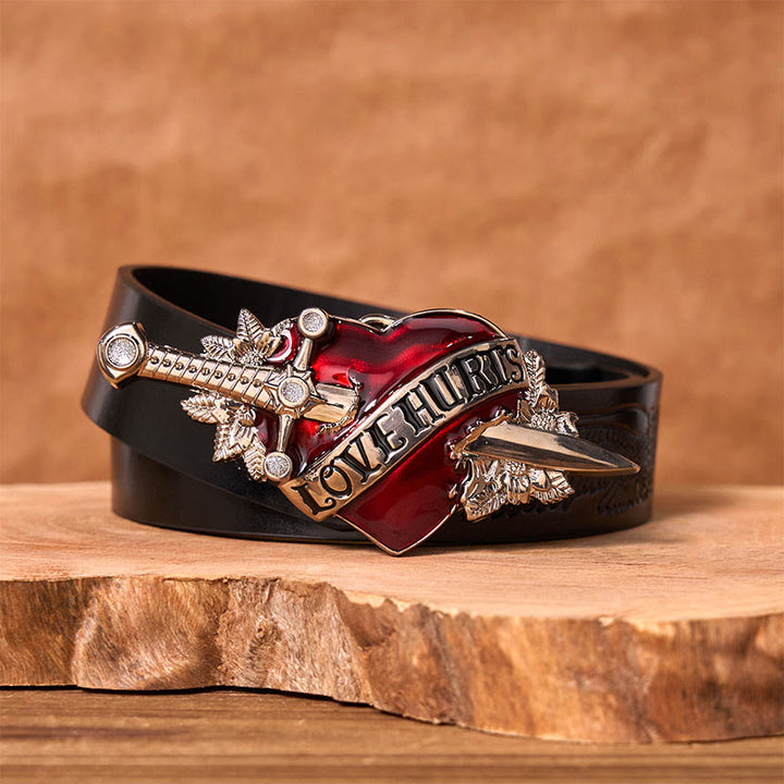 Une épée dans le cœur DIY Ceinture en cuir à boucle western