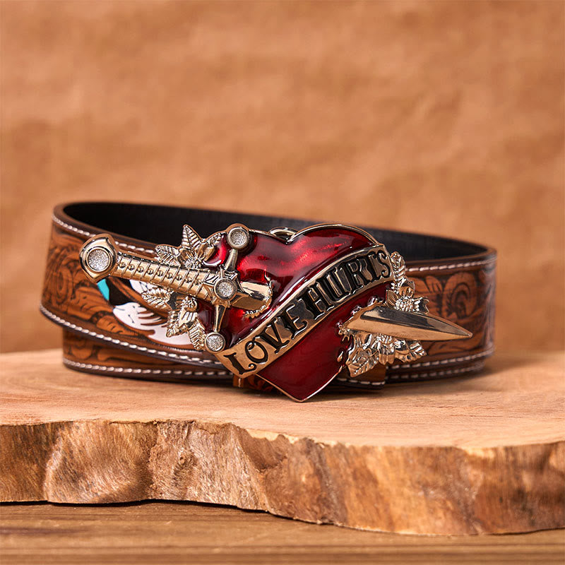 Une épée dans le cœur DIY Ceinture en cuir à boucle western