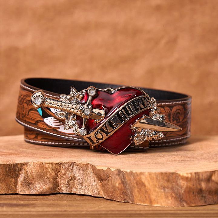 Une épée dans le cœur DIY Ceinture en cuir à boucle western
