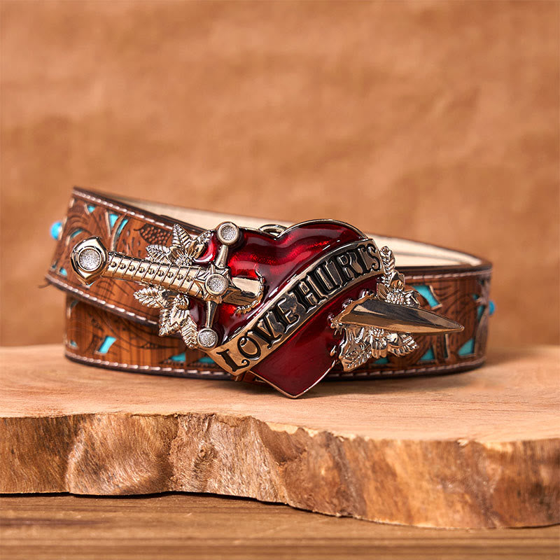 Une épée dans le cœur DIY Ceinture en cuir à boucle western