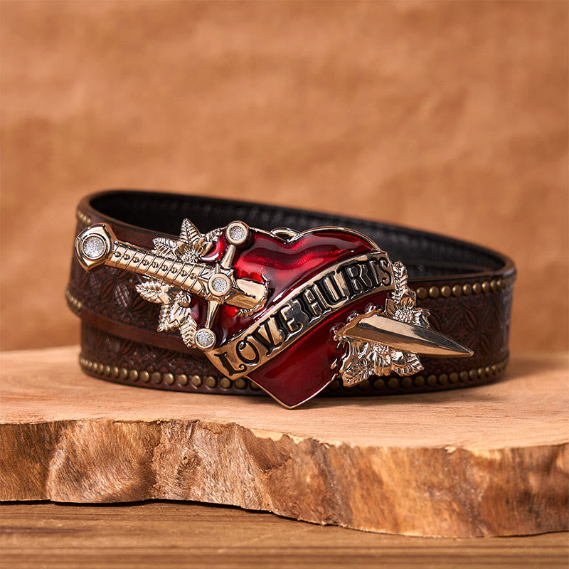 Une épée dans le cœur DIY Ceinture en cuir à boucle western