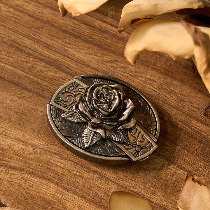 Ensemble de 3 boucles de ceinture à couteau pliant dissimulées en forme de rose et de cerf