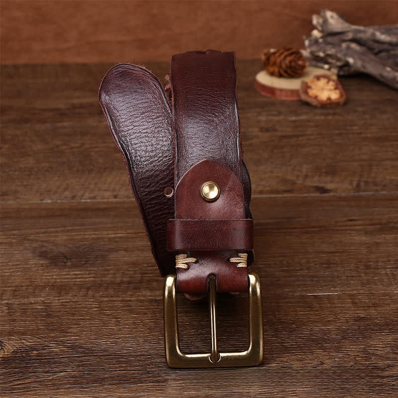 Ceinture en cuir tressée à la main sans trou