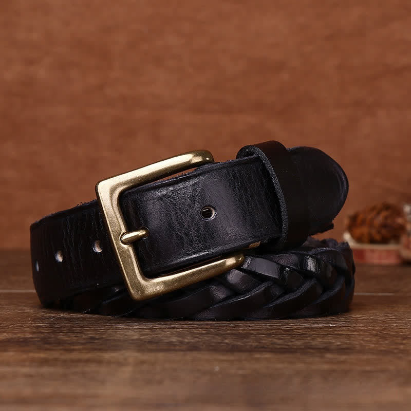 Ceinture en cuir tressée à la main sans trou