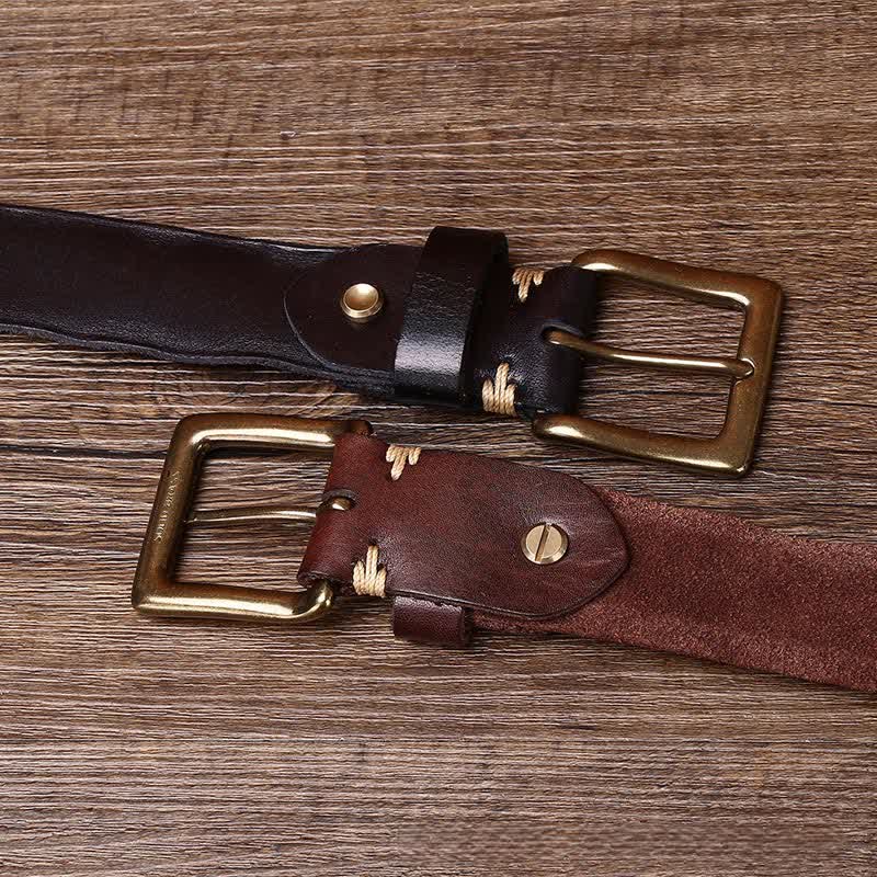 Ceinture en cuir tressée à la main sans trou