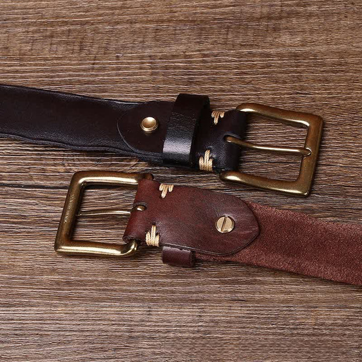 Ceinture en cuir tressée à la main sans trou