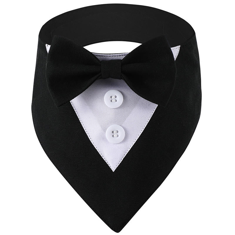 Bandana smoking pour chien avec noeud papillon