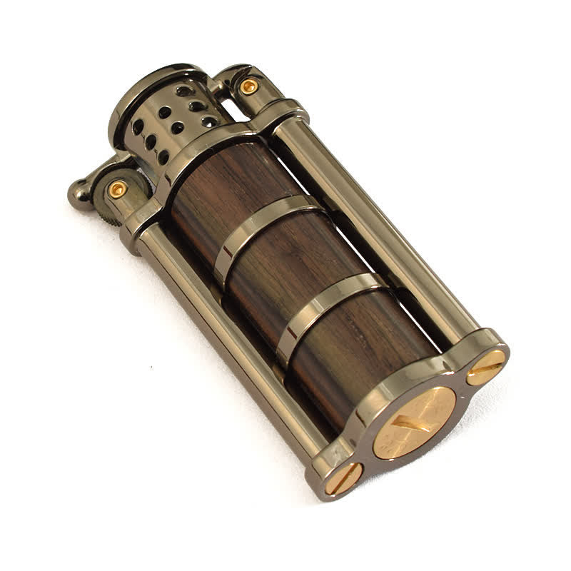 Briquet à huile rechargeable en forme de coquille en bois de style antique