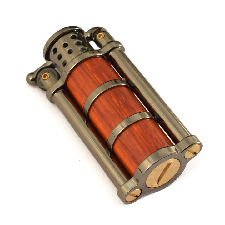 Briquet à huile rechargeable en forme de coquille en bois de style antique