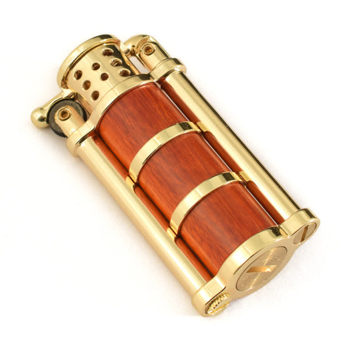 Briquet à huile rechargeable en forme de coquille en bois de style antique