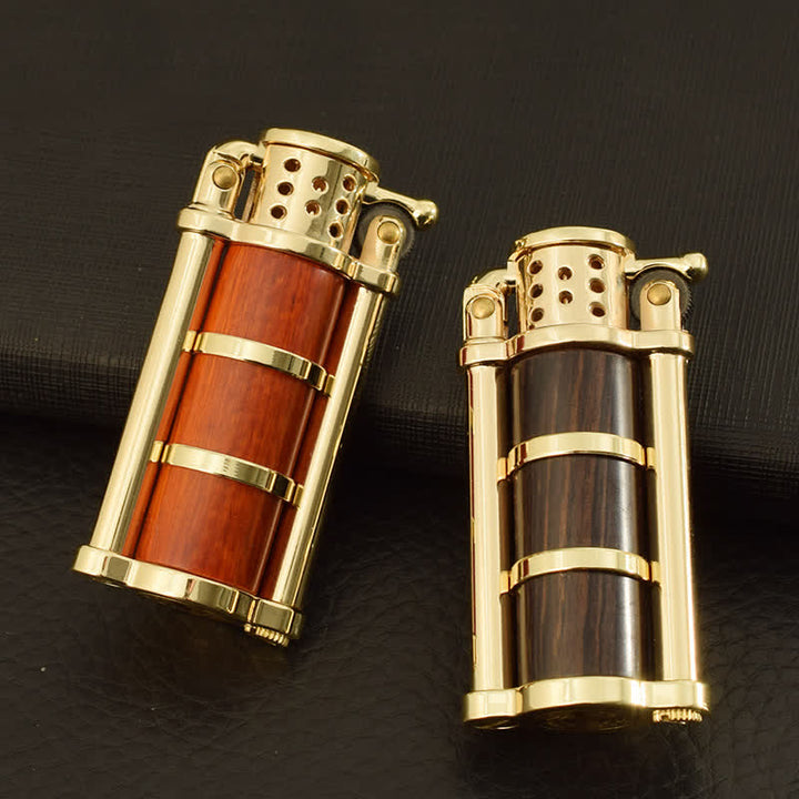 Briquet à huile rechargeable en forme de coquille en bois de style antique
