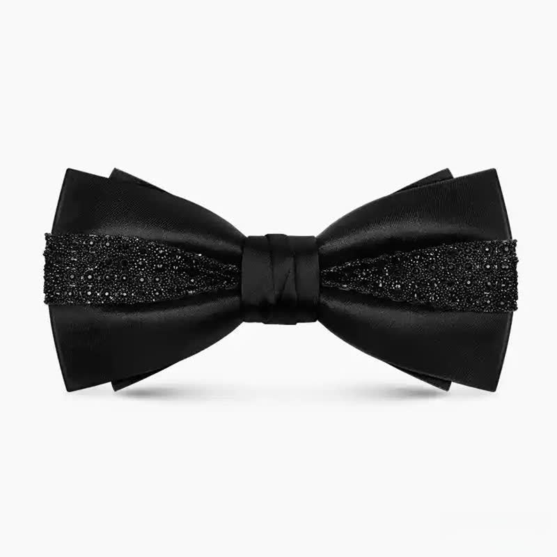 Nœud papillon luxueux en métal et strass scintillants pour homme