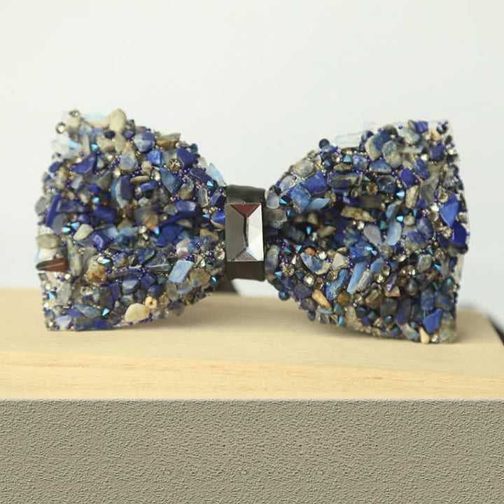 Nœud papillon multicolore pour homme avec pierres et cristaux