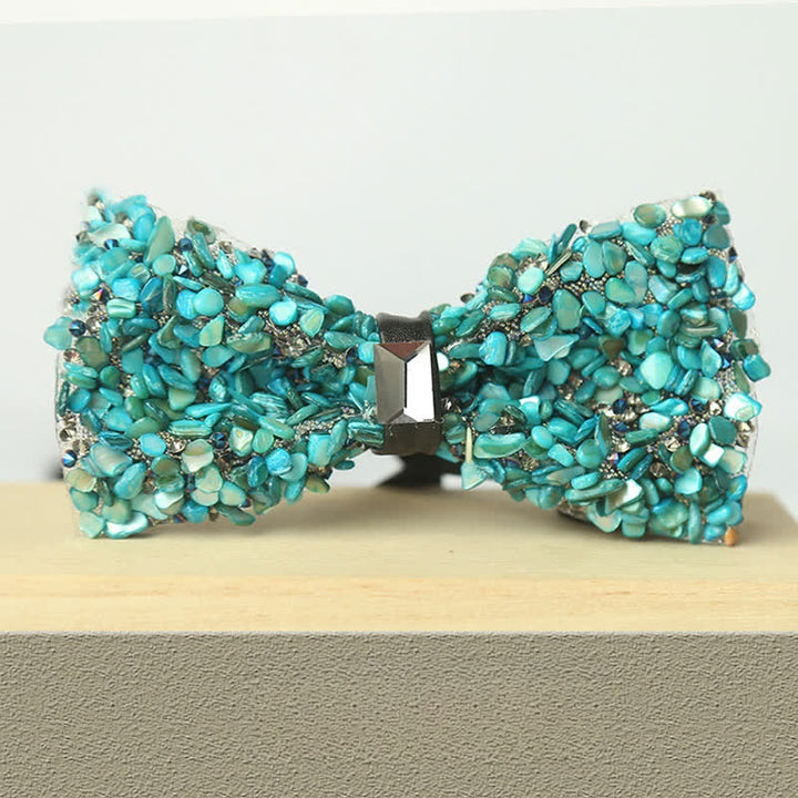 Nœud papillon multicolore pour homme avec pierres et cristaux