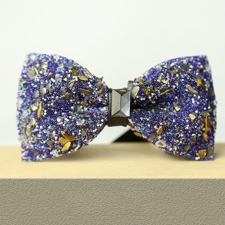 Nœud papillon multicolore pour homme avec pierres et cristaux