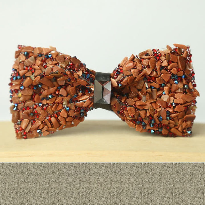 Nœud papillon multicolore pour homme avec pierres et cristaux