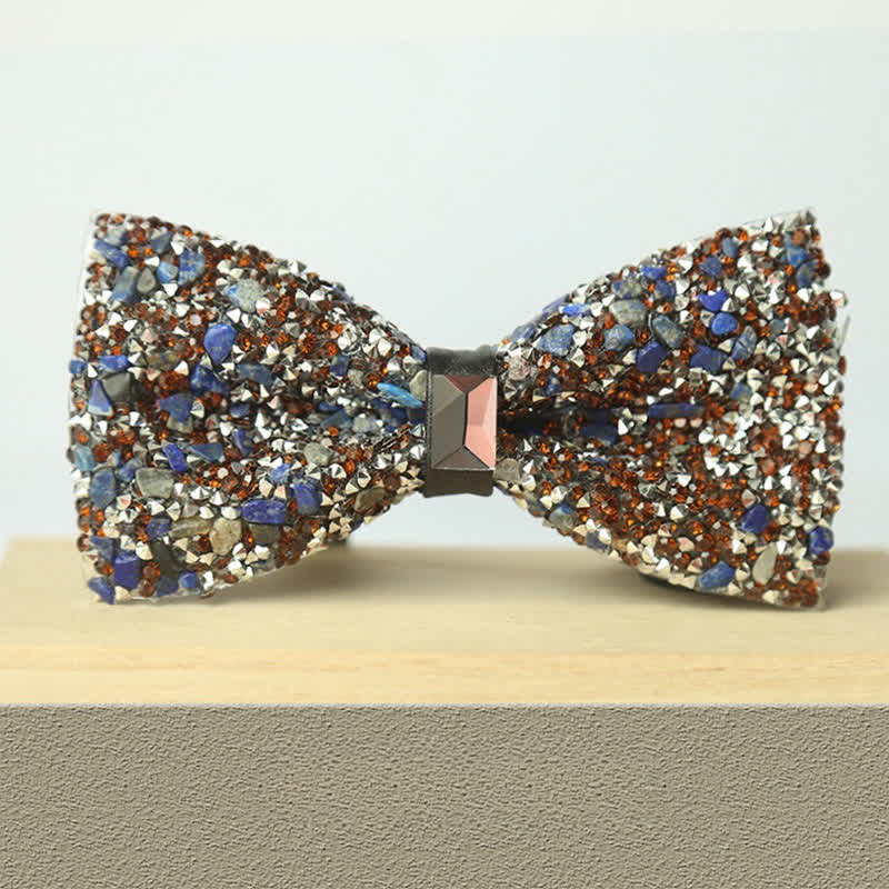 Nœud papillon multicolore pour homme avec pierres et cristaux