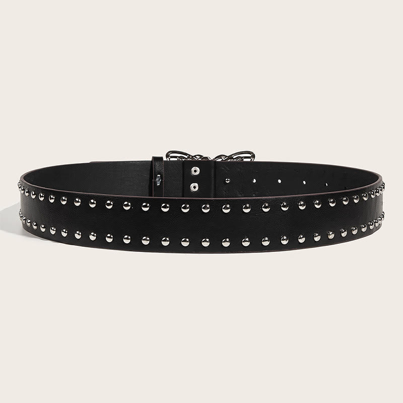 Ceinture en cuir cloutée à boucle papillon style cowgirl western pour femme
