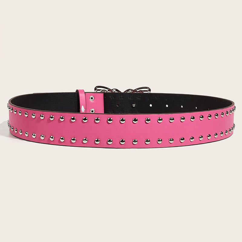 Ceinture en cuir cloutée à boucle papillon style cowgirl western pour femme