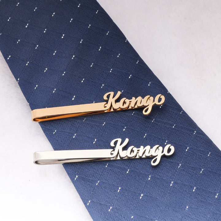 Pince à cravate de mariage personnalisée avec votre nom pour costume - image 0