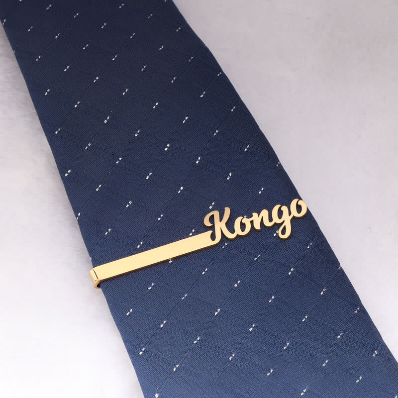 Pince à cravate de mariage personnalisée avec votre nom pour costume - image 2