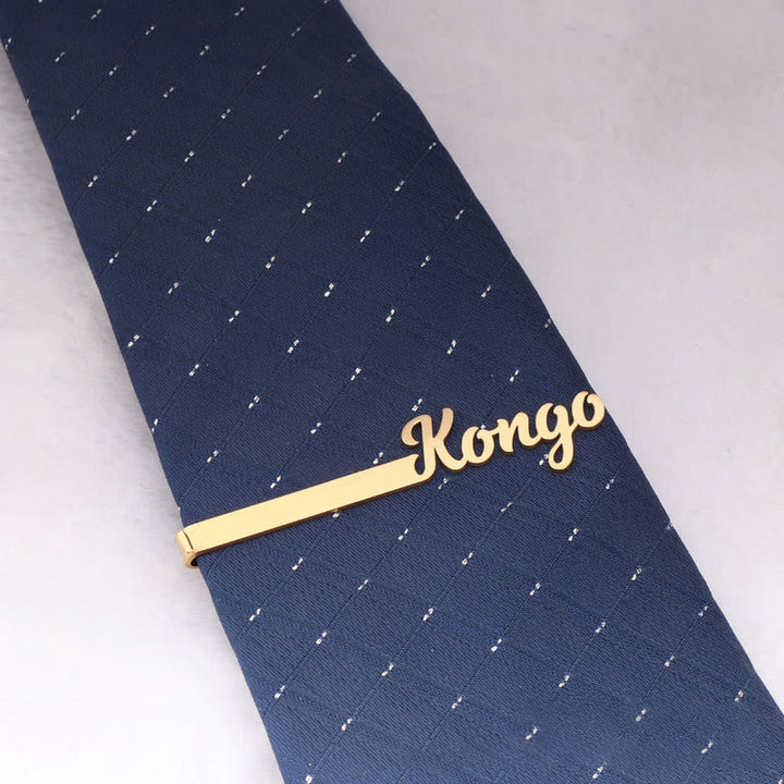 Pince à cravate de mariage personnalisée avec votre nom pour costume - image 2