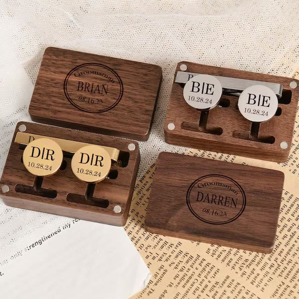 Boutons de manchette de mariage personnalisés avec texte pour hommes - image 3