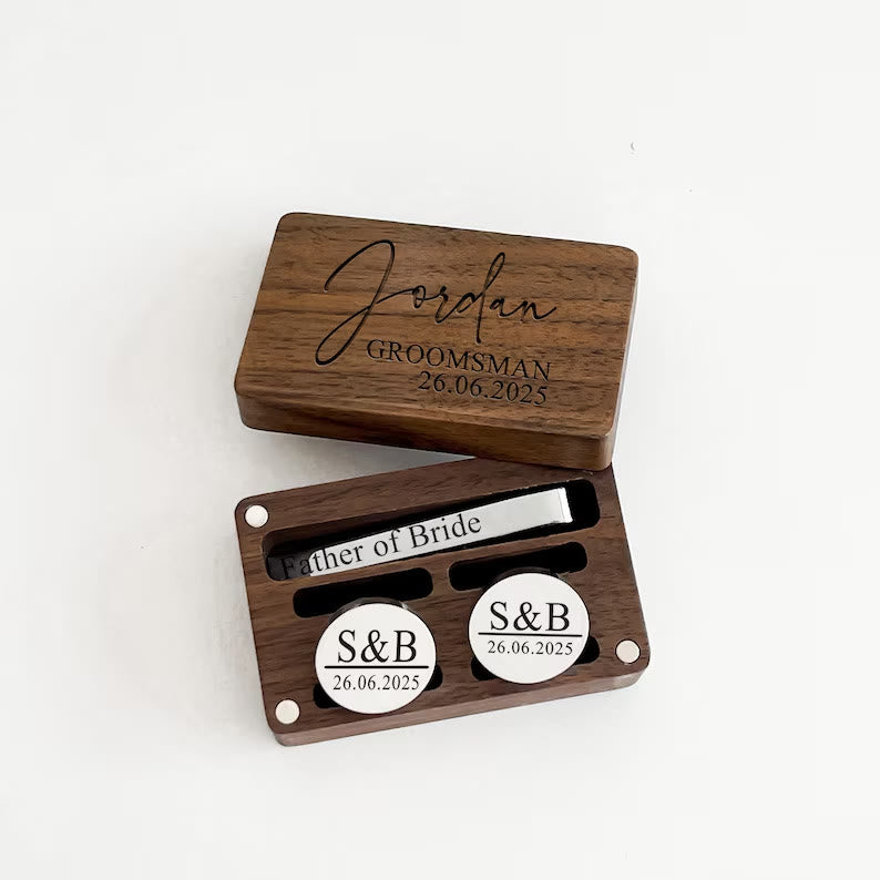 Boutons de manchette de mariage personnalisés avec texte pour hommes