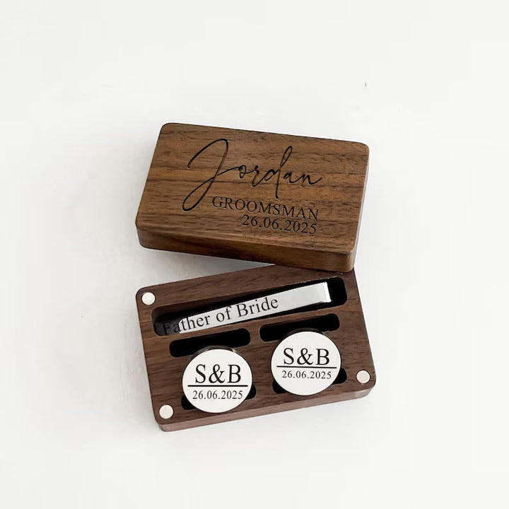 Boutons de manchette de mariage personnalisés avec texte pour hommes