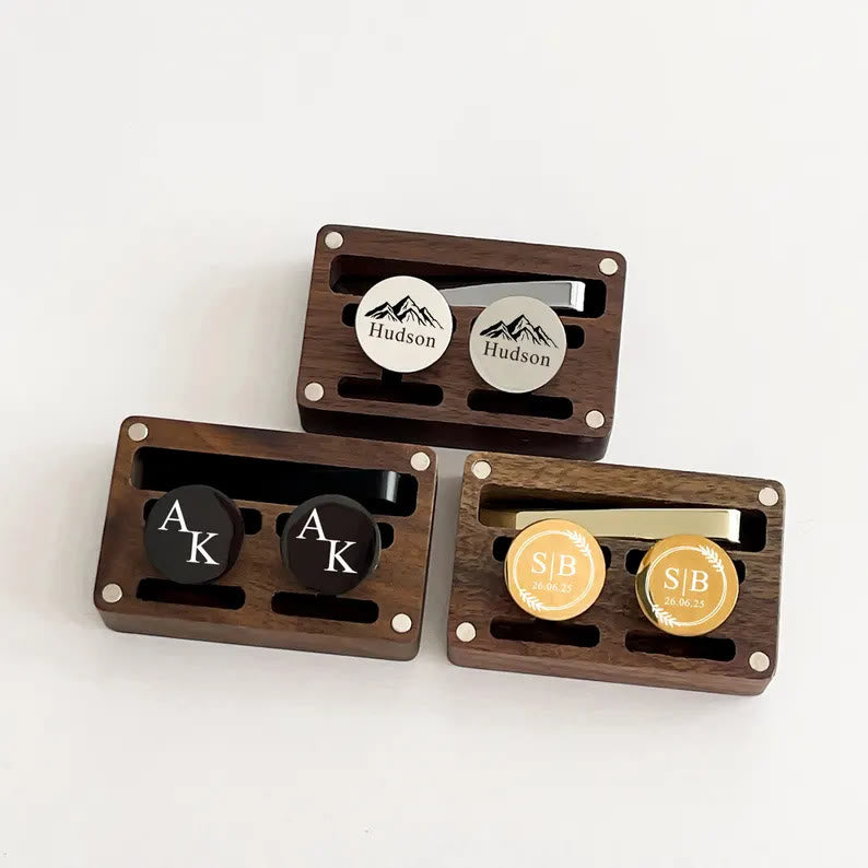 Boutons de manchette de mariage personnalisés avec texte pour hommes - image 5