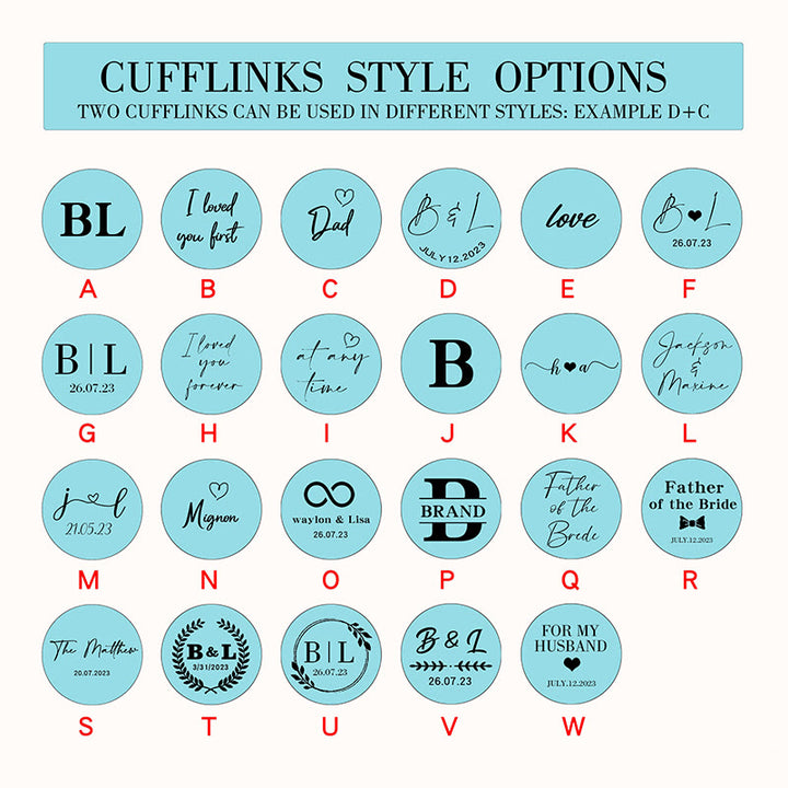 Boutons de manchette de mariage personnalisés avec texte pour hommes