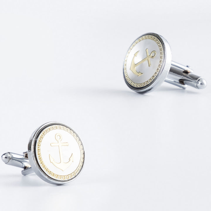 Ensemble de boutons de manchette et barre de cravate en forme d'ancre pour costume de mariage